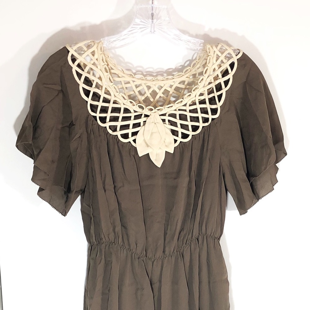 3.1 Phillip Lim Brown Blouson Silk Weave Dress - Picture 3 of 7